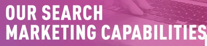 Banner reading Our search marketing capabilities