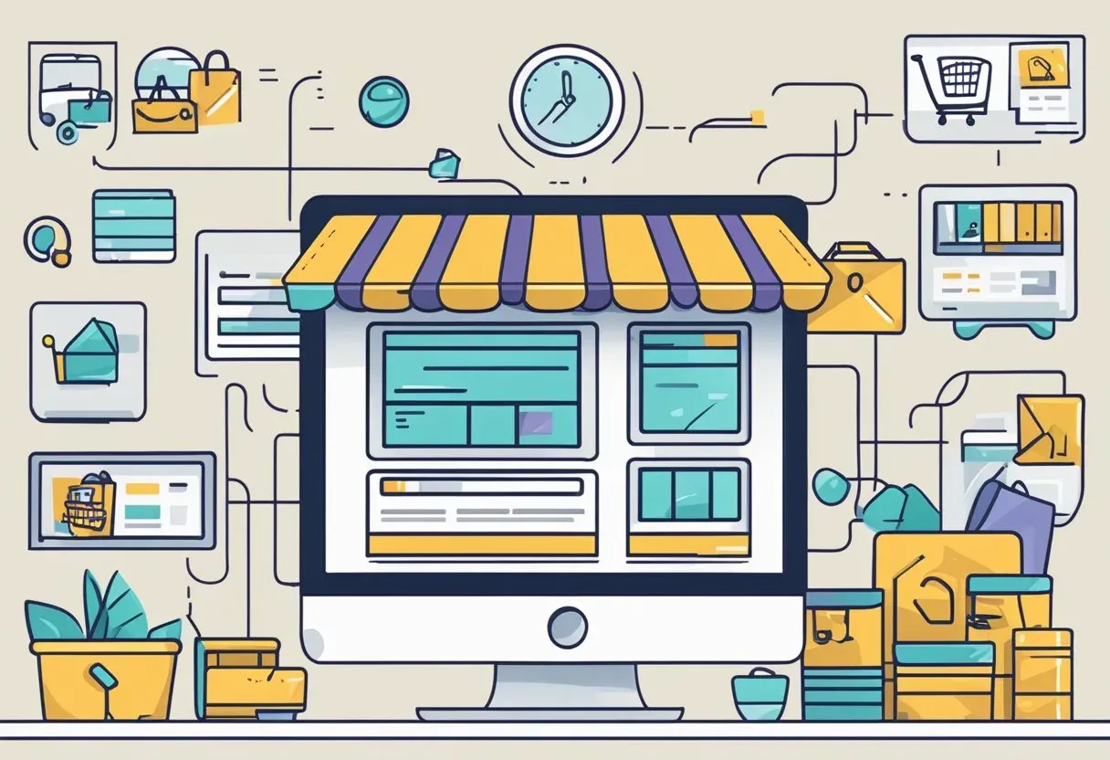 Illustration of an online shopfront with duplicate product pages
