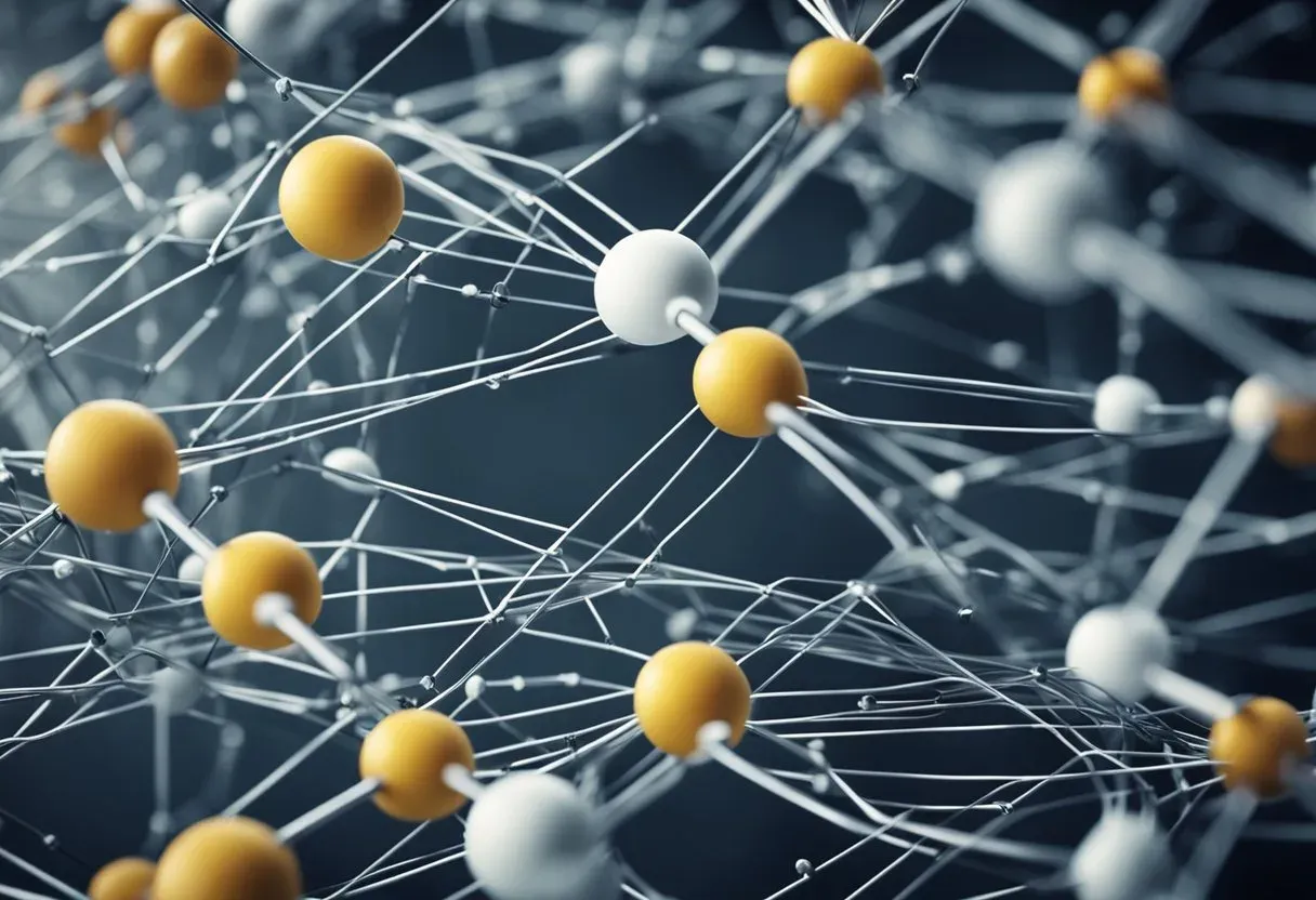 A network of digital links connecting websites, represented by intertwining lines and arrows, symbolizing the modern SEO era